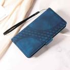 For iPhone 16 Embossed Rhombus Starry Leather Phone Case(Blue) - 2