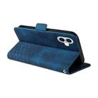 For iPhone 16 Embossed Rhombus Starry Leather Phone Case(Blue) - 3