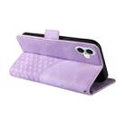 For iPhone 16 Embossed Rhombus Starry Leather Phone Case(Purple) - 3