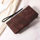 For iPhone 15 Plus Embossed Rhombus Starry Leather Phone Case(Brown) - 2