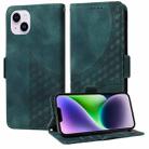 For iPhone 13 Embossed Rhombus Starry Leather Phone Case(Green) - 1