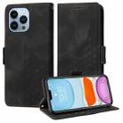 For iPhone 12 Pro Max Embossed Rhombus Starry Leather Phone Case(Black) - 1