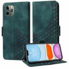 For iPhone 11 Pro Max Embossed Rhombus Starry Leather Phone Case(Green) - 1