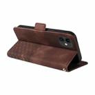 For iPhone 11 Embossed Rhombus Starry Leather Phone Case(Brown) - 3