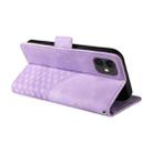 For iPhone 11 Embossed Rhombus Starry Leather Phone Case(Purple) - 3