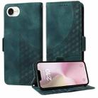 For iPhone SE 2024 Embossed Rhombus Starry Leather Phone Case(Green) - 1