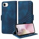 For iPhone SE 2024 Embossed Rhombus Starry Leather Phone Case(Blue) - 1