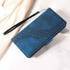 For iPhone SE 2024 Embossed Rhombus Starry Leather Phone Case(Blue) - 2