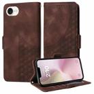 For iPhone SE 2024 Embossed Rhombus Starry Leather Phone Case(Brown) - 1