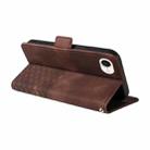 For iPhone SE 2024 Embossed Rhombus Starry Leather Phone Case(Brown) - 3