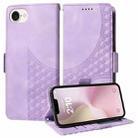 For iPhone SE 2024 Embossed Rhombus Starry Leather Phone Case(Purple) - 1