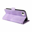 For iPhone SE 2024 Embossed Rhombus Starry Leather Phone Case(Purple) - 3