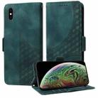 For iPhone XS Max Embossed Rhombus Starry Leather Phone Case(Green) - 1