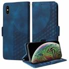 For iPhone XS Max Embossed Rhombus Starry Leather Phone Case(Blue) - 1