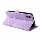 For iPhone XS Max Embossed Rhombus Starry Leather Phone Case(Purple) - 3