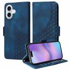 For iPhone 17 Embossed Rhombus Starry Leather Phone Case(Blue) - 1