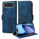 For iPhone 17 Air Embossed Rhombus Starry Leather Phone Case(Blue) - 1