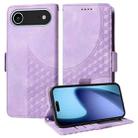 For iPhone 17 Air Embossed Rhombus Starry Leather Phone Case(Purple) - 1