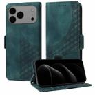 For iPhone 17 Pro Max Embossed Rhombus Starry Leather Phone Case(Green) - 1