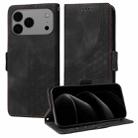 For iPhone 17 Pro Max Embossed Rhombus Starry Leather Phone Case(Black) - 1