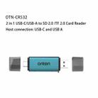 Onten CR532 2 in 1 USB-A / USB-C to SD2.0 / TF2.0 USB Card Reader(Pine Green) - 3