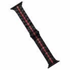 For Apple Watch SE 2023 44mm Stainless Steel Watch Band(Black Red) - 1