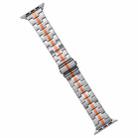 For Apple Watch SE 2023 44mm Stainless Steel Watch Band(Silver Orange) - 1