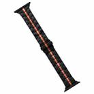 For Apple Watch Ultra 2 49mm Stainless Steel Watch Band(Black Orange) - 1