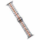 For Apple Watch Ultra 2 49mm Stainless Steel Watch Band(Silver Orange) - 1