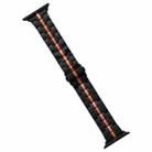 For Apple Watch Ultra 49mm Stainless Steel Watch Band(Black Orange) - 1