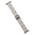 For Apple Watch SE 2022 40mm Stainless Steel Watch Band(Silver Gold) - 1