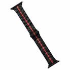 For Apple Watch SE 2022 44mm Stainless Steel Watch Band(Black Red) - 1