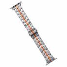 For Apple Watch SE 2022 44mm Stainless Steel Watch Band(Silver Orange) - 1