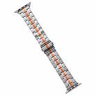 For Apple Watch Series 5 40mm Stainless Steel Watch Band(Silver Orange) - 1
