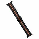 For Apple Watch Series 4 44mm Stainless Steel Watch Band(Black Orange) - 1