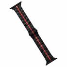 For Apple Watch Series 4 44mm Stainless Steel Watch Band(Black Red) - 1