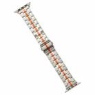 For Apple Watch Series 4 44mm Stainless Steel Watch Band(Starlight Orange) - 1