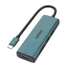 Onten UC120 6 in 1 USB-C to SD / TF Card Reader with 3-Ports USB HUB & 5V Input - 1