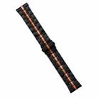 22mm Stainless Steel Watch Band(Black Orange) - 1