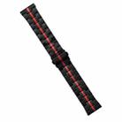 22mm Stainless Steel Watch Band(Black Red) - 1