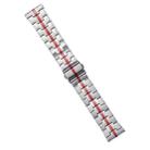 22mm Stainless Steel Watch Band(Silver Red) - 1