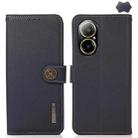 For Realme C67 4G KHAZNEH Custer Genuine Leather RFID Phone Case(Blue) - 1