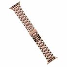 For Apple Watch SE 2023 44mm Five-Beads Stainless Steel Watch Band(Rose Gold) - 1