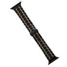 For Apple Watch SE 2023 40mm Five-Beads Stainless Steel Watch Band(Black Gold) - 1