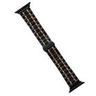 For Apple Watch Series 7 45mm Five-Beads Stainless Steel Watch Band(Black Gold) - 1