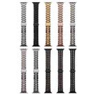 For Apple Watch Series 4 44mm Five-Beads Stainless Steel Watch Band(Silver Rose Gold) - 4