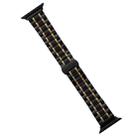 For Apple Watch Series 3 42mm Five-Beads Stainless Steel Watch Band(Black Gold) - 1