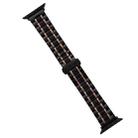 For Apple Watch 38mm Five-Beads Stainless Steel Watch Band(Black Rose Gold) - 1