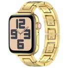 For Apple Watch SE 2023 44mm H Slim Stainless Steel Watch Band(Gold) - 1