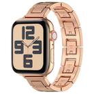 For Apple Watch SE 2023 44mm H Slim Stainless Steel Watch Band(Rose Gold) - 1